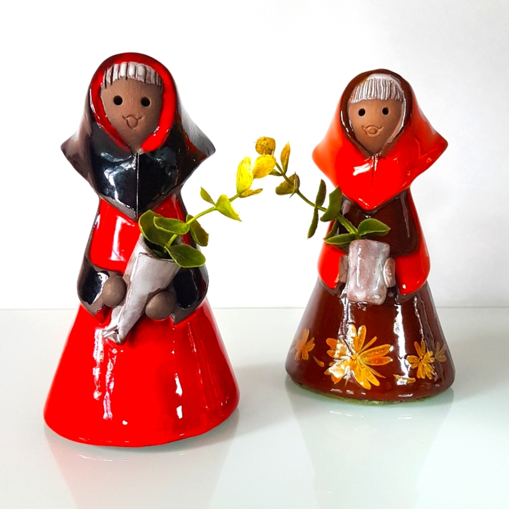 COPY - ❤ Pair of Vintage 70s folk art blomsterflicka figures ⚘🌿